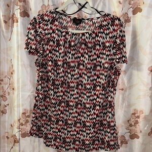 Apt. 9 Black and White Geometric Blouse